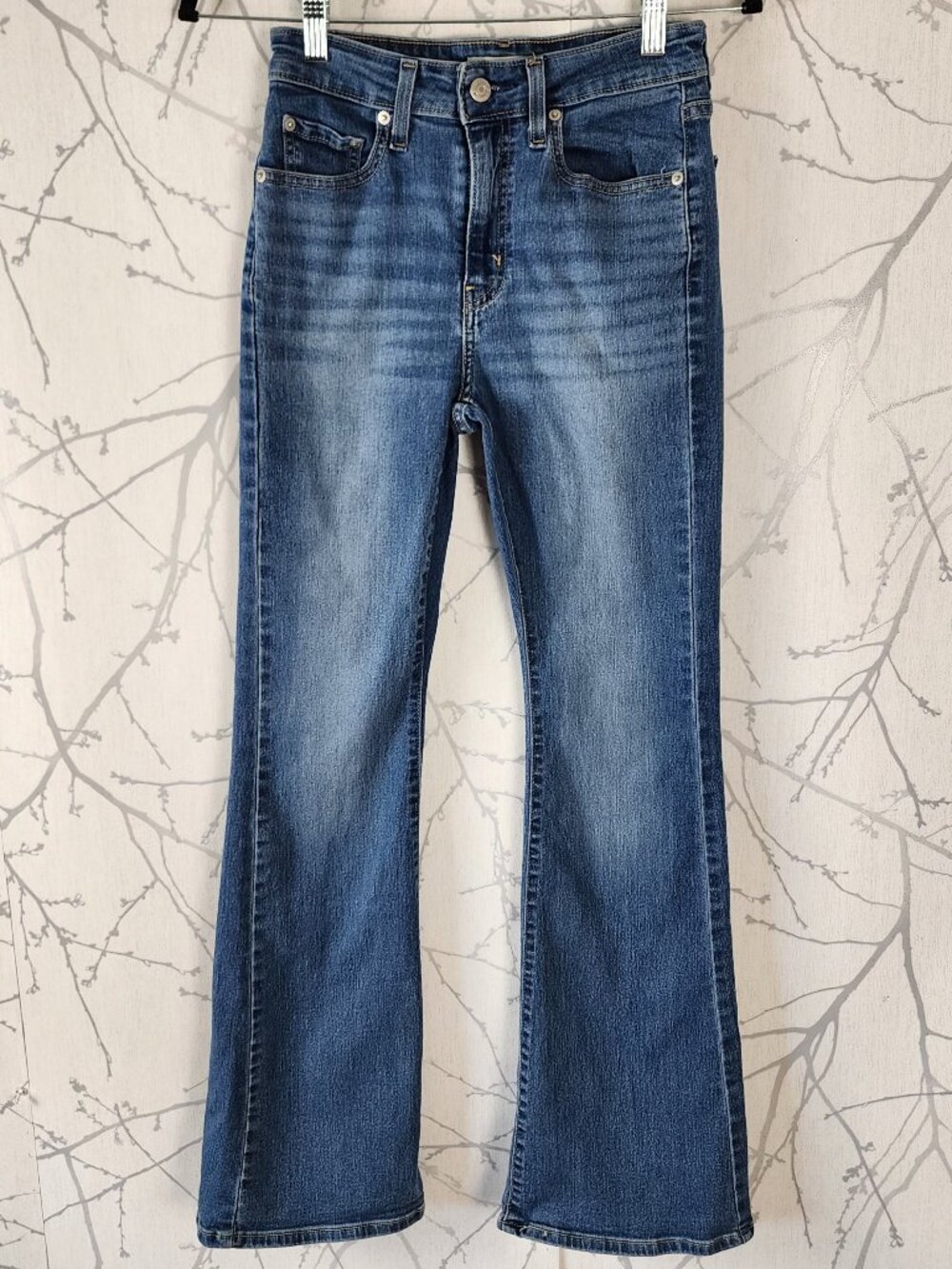 Levi's Medium Wash Stretch Denim High Rise 726 Flare Jeans